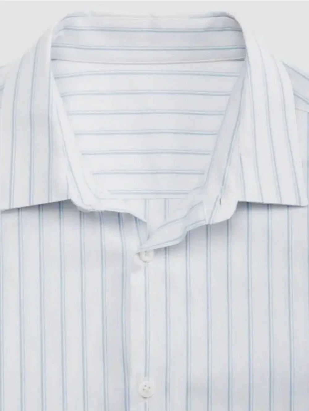 Mode Of One White Dress Shirt with Light Blue Pinstripes